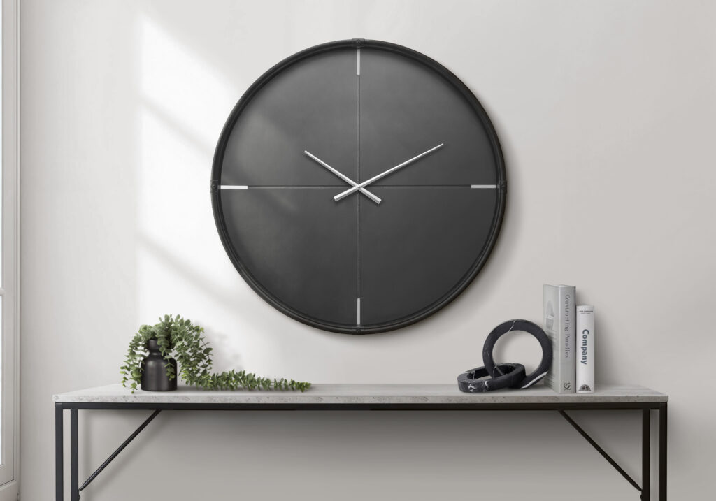 Clocks, 30″ Round, Large Oversized, Wall Clock, Black, Contemporary, Modern
