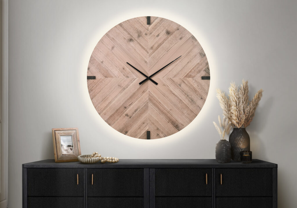 Clocks, 30″ Round, Large Oversized, Wall Clock, Brown, Contemporary, Modern
