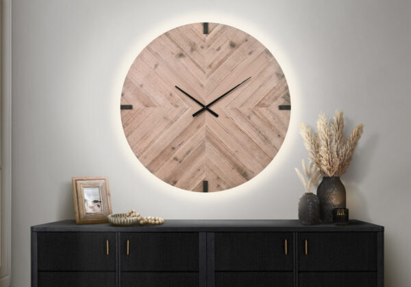 Clocks, 30″ Round, Large Oversized, Wall Clock, Brown, Contemporary, Modern