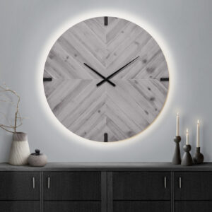 Clocks, 30" Round, Large Oversized, Wall Clock, Grey, Contemporary, Modern