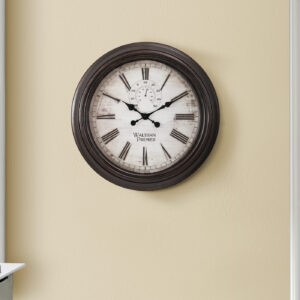 Clocks, 20" Round, Wall Clock, Brown, Transitional