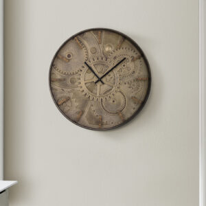 Clocks, 20" Round, Wall Clock, Brown, Transitional