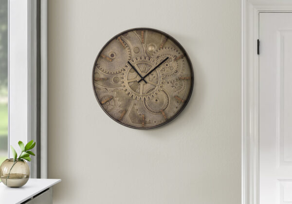 Clocks, 20″ Round, Wall Clock, Brown, Transitional