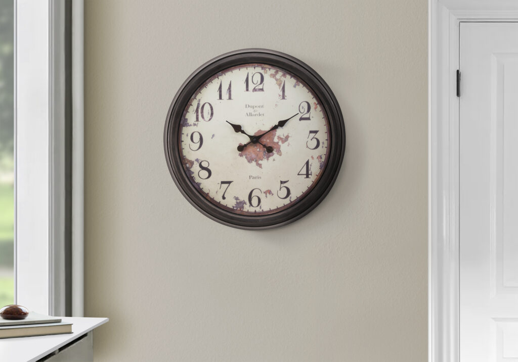 Clocks, 20″ Round, Wall Clock, Brown, Transitional