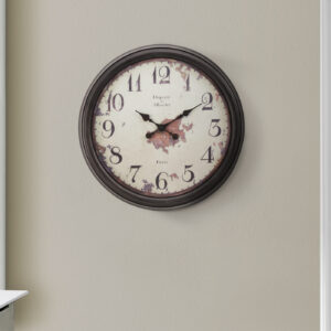 Clocks, 20" Round, Wall Clock, Brown, Transitional