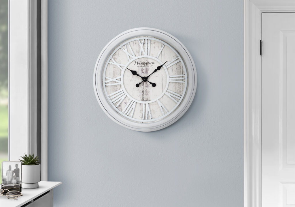 Clocks, 20″ Round, Wall Clock, Grey, Transitional
