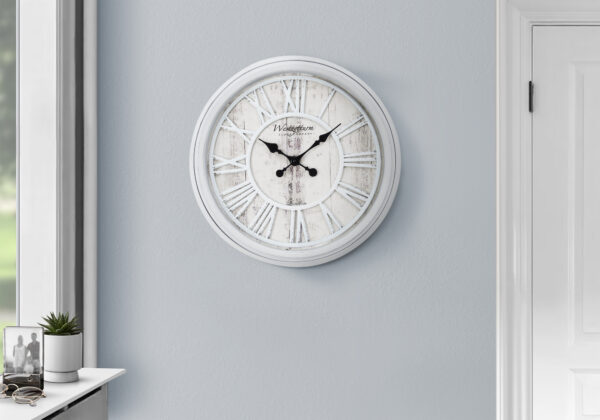 Clocks, 20″ Round, Wall Clock, Grey, Transitional