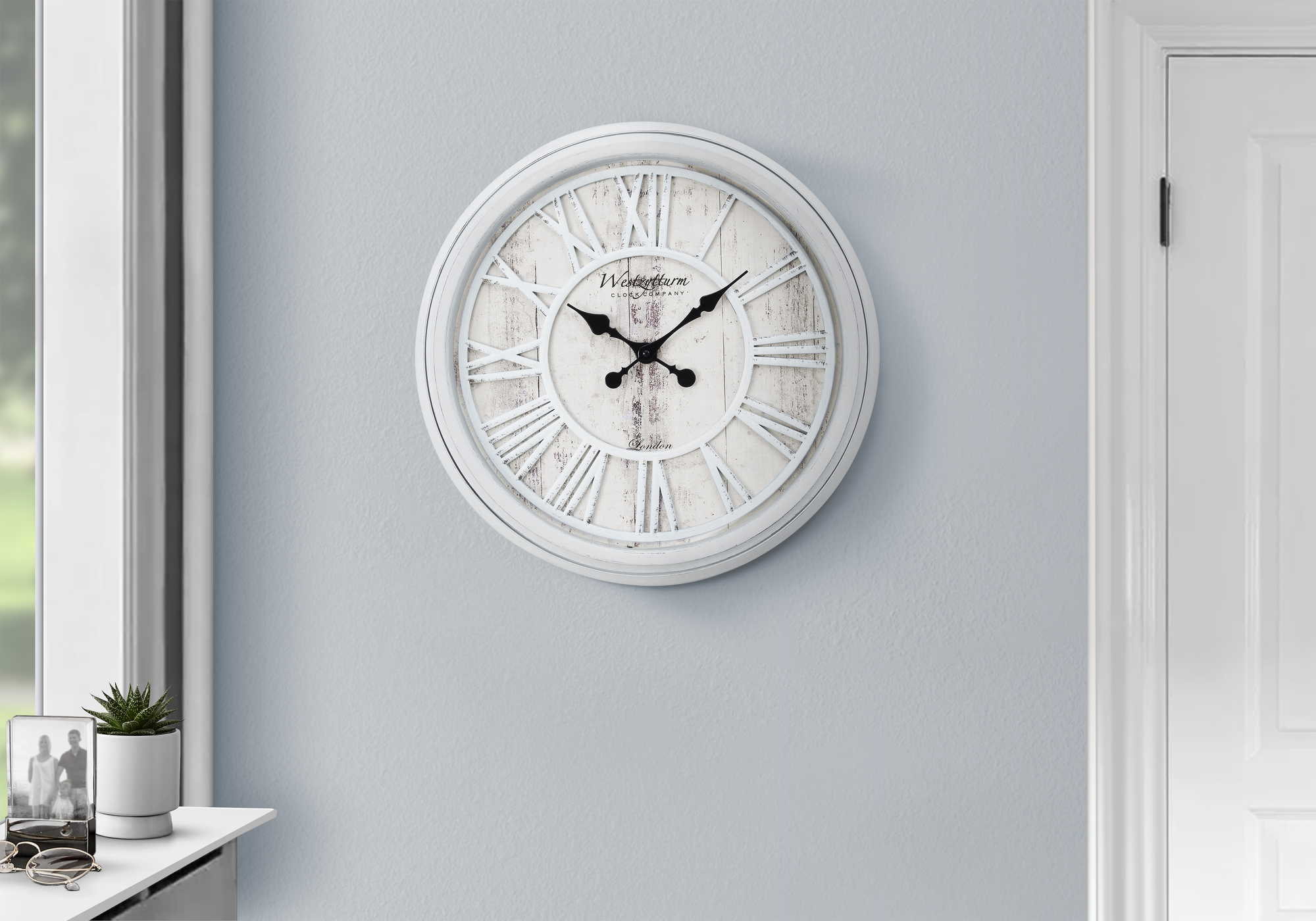 Clocks, 20″ Round, Wall Clock, Grey, Transitional