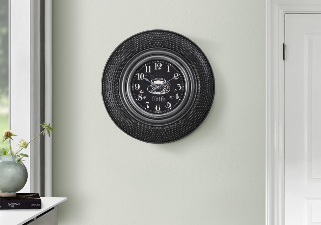 Clocks, 20″ Round, Charcoal Grey, Transitional