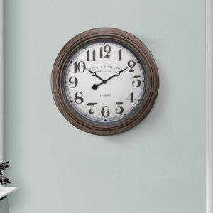 Clocks, 20" Round, Wall Clock, Antique Brown, Transitional
