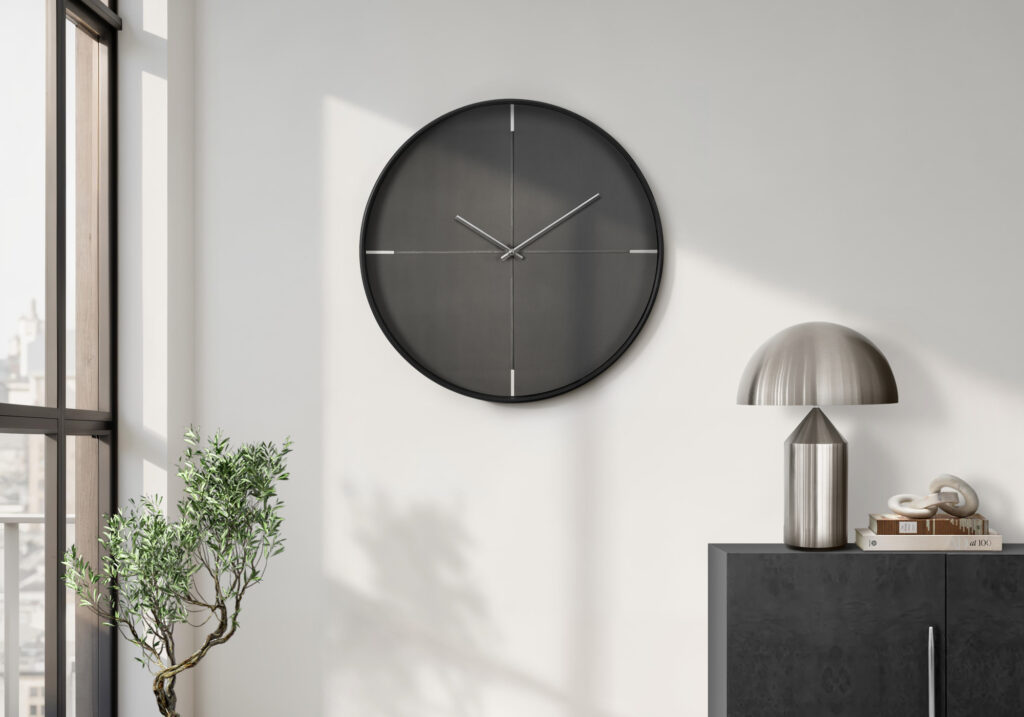 Clocks, 20″ Round, Wall Clock, Black, Contemporary, Modern