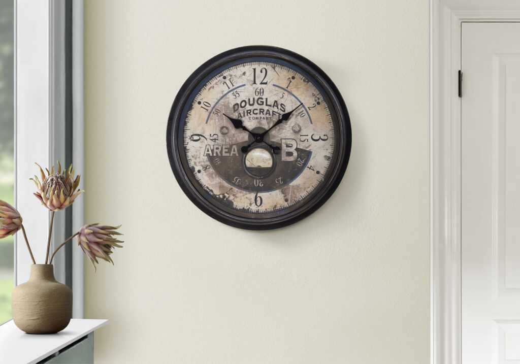 Clocks, 20″ Round, Wall Clock, Antique Brown, Transitional