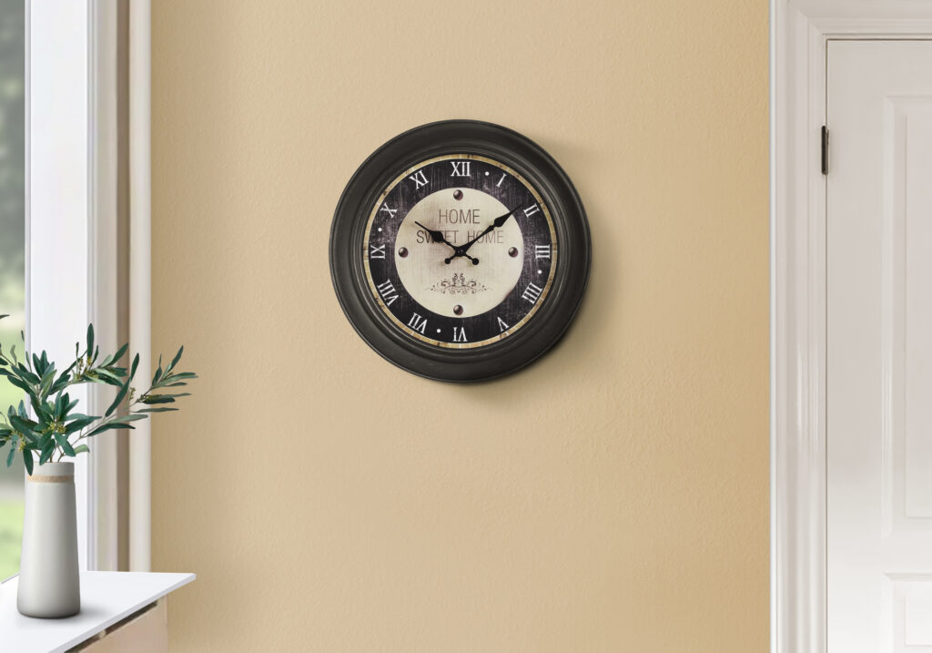 Clocks, 16″ Round, Wall Clock, Antique Brown, Transitional