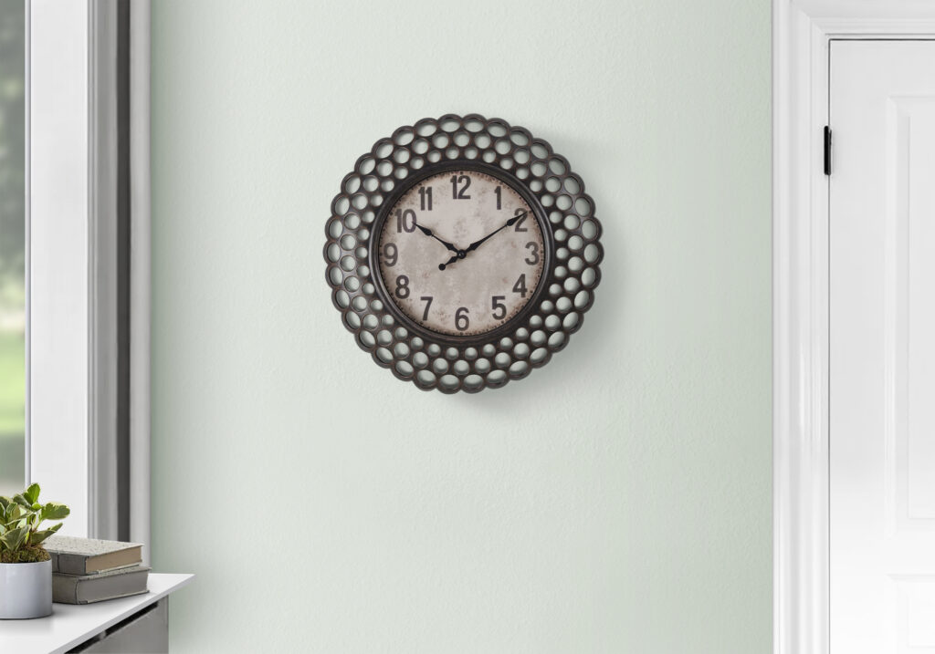 Clocks, 16″ Round, Wall Clock, Dark Green, Transitional