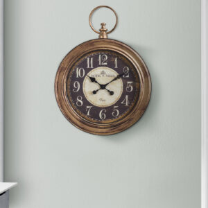 Clocks, 18" Round, Wall Clock, Antique Brown, Traditional