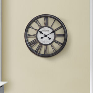 Clocks, 18" Round, Wall Clock, Antique Black, Transitional