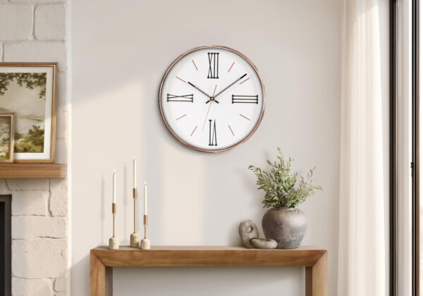 Clocks, 14″ Round, Wall Clock, Gold Frame, Transitional
