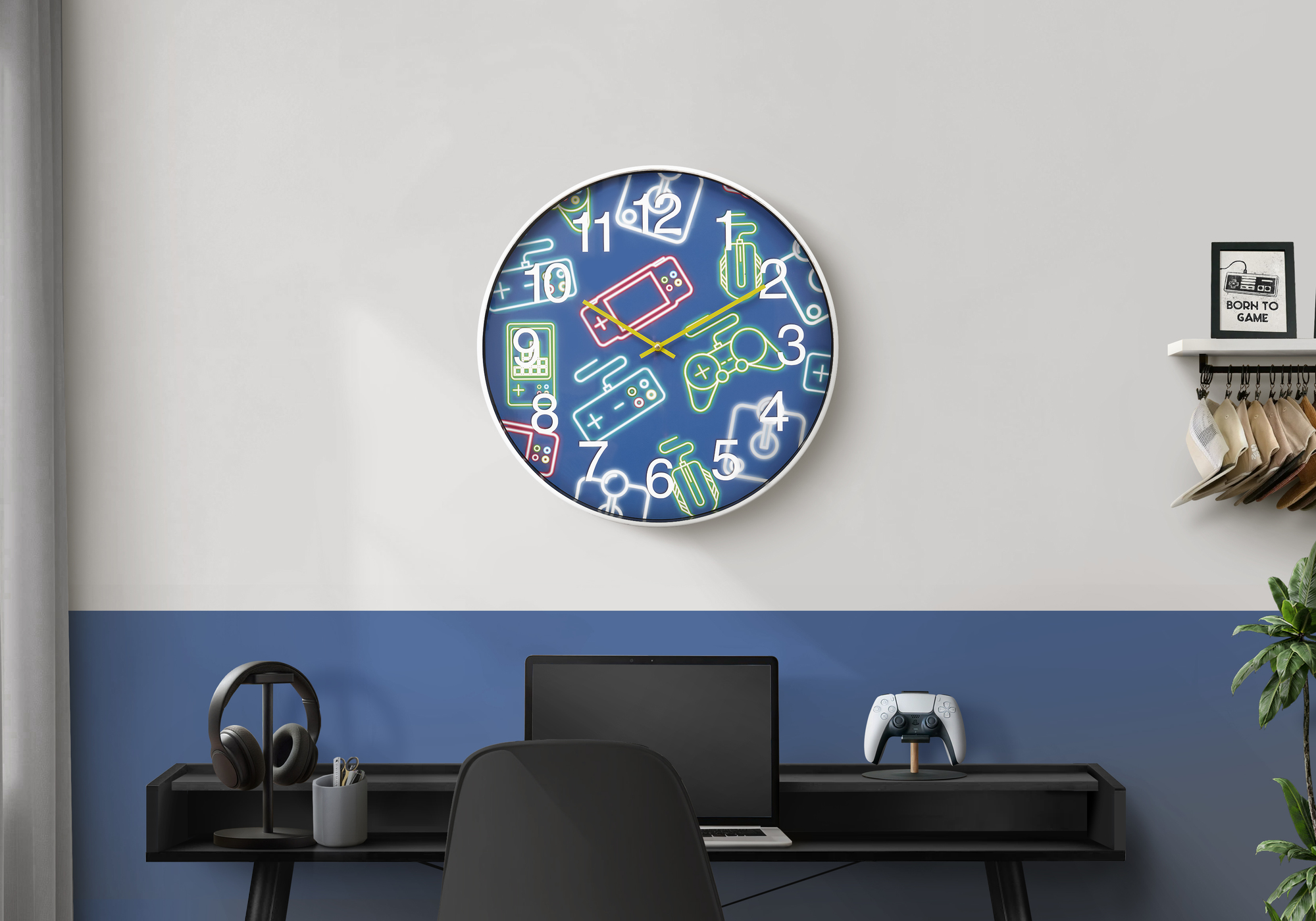 Clocks, 18″ Round, Juvenile, Wall Clock, Multi-colored Face, White Frame, Contemporary, Modern