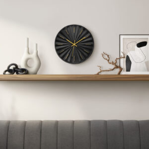 Clocks, 12" Round, Wall Clock, Black Face, Black Frame, Contemporary, Modern