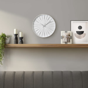 Clocks, 12" Round, Wall Clock, White Frame, Contemporary, Modern