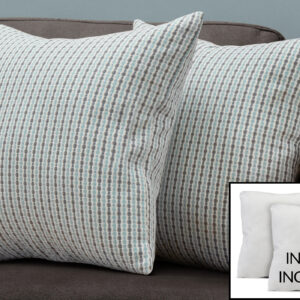 Pillows, Set Of 2, 18 X 18 Square, Insert Included, Decorative Throw, Accent, Sofa, Couch, Bedroom, Blue And Grey Hypoallergenic Polyester, Modern