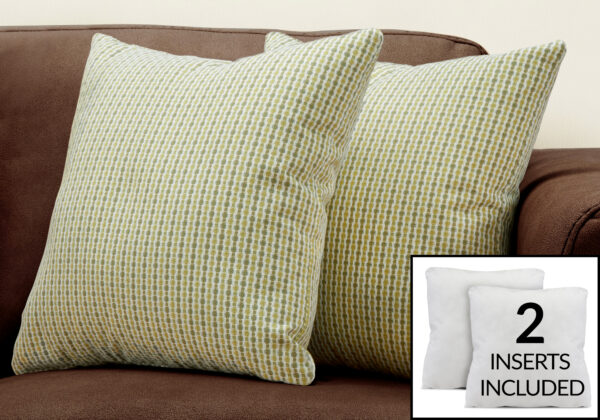 Pillows, Set Of 2, 18 X 18 Square, Insert Included, Decorative Throw, Accent, Sofa, Couch, Bedroom, Green Hypoallergenic Polyester, Modern