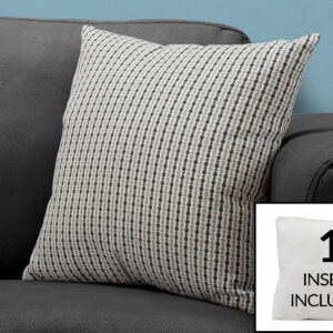 Pillows, 18 X 18 Square, Insert Included, Decorative Throw, Accent, Sofa, Couch, Bedroom, Grey And Black Hypoallergenic Polyester, Modern