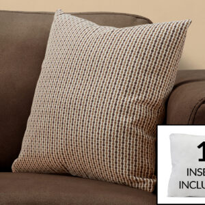 Pillows, 18 X 18 Square, Insert Included, Decorative Throw, Accent, Sofa, Couch, Bedroom, Brown Hypoallergenic Polyester, Modern