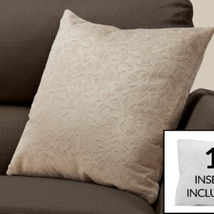 Pillows, 18 X 18 Square, Insert Included, Decorative Throw, Accent, Sofa, Couch, Bedroom, Beige Hypoallergenic Polyester, Modern