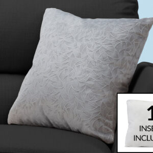 Pillows, 18 X 18 Square, Insert Included, Decorative Throw, Accent, Sofa, Couch, Bedroom, Grey Hypoallergenic Polyester, Modern