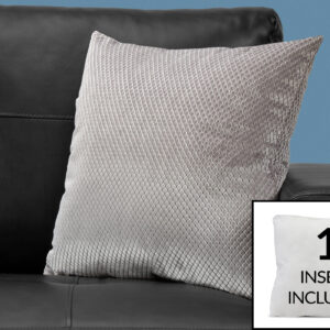 Pillows, 18 X 18 Square, Insert Included, Decorative Throw, Accent, Sofa, Couch, Bedroom, Grey Hypoallergenic Polyester, Modern