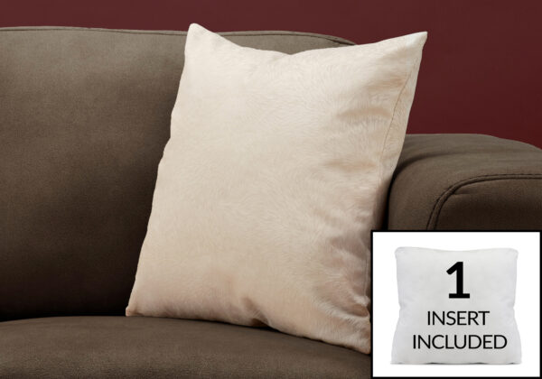 Pillows, 18 X 18 Square, Insert Included, Decorative Throw, Accent, Sofa, Couch, Bedroom, Beige Hypoallergenic Polyester, Modern