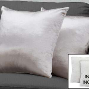 Pillows, Set Of 2, 18 X 18 Square, Insert Included, Decorative Throw, Accent, Sofa, Couch, Bedroom, Grey Hypoallergenic Polyester, Modern