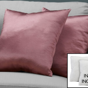 Pillows, Set Of 2, 18 X 18 Square, Insert Included, Decorative Throw, Accent, Sofa, Couch, Bedroom, Pink Hypoallergenic Polyester, Modern