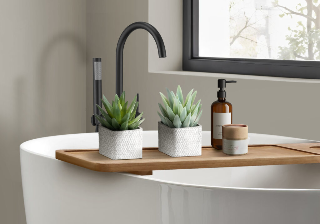 Artificial Plant, Set Of 2, 8″ Tall, Succulent, Table, Grey Cement Pots, Contemporary, Modern