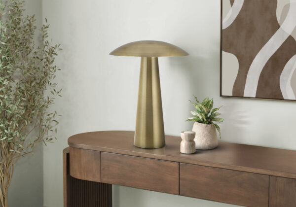 Lighting, 12″H, Led, Table Lamp, Gold Metal, Contemporary