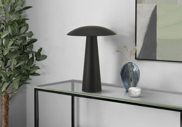 Lighting, 12″H, Led, Table Lamp, Black Metal, Contemporary