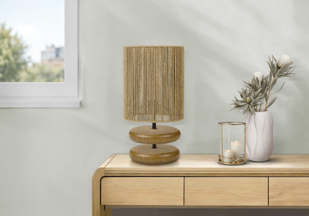 Light brown beige resin table lamp lighting