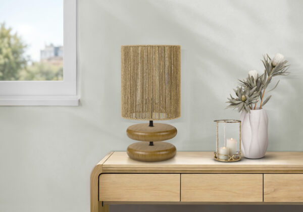 Light brown beige resin table lamp lighting
