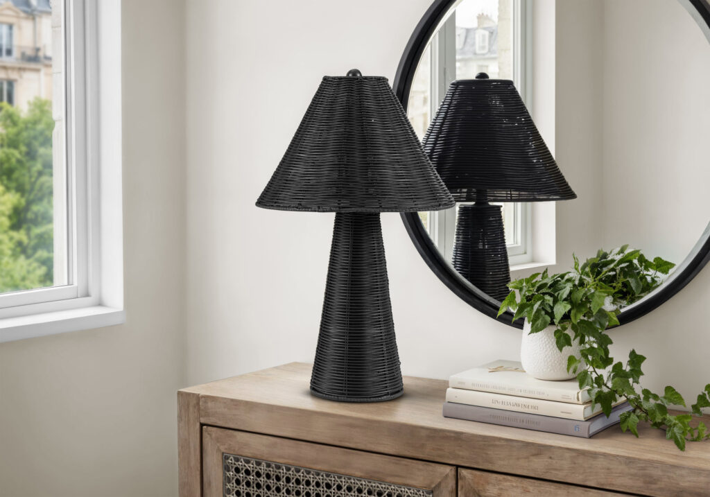 Lighting, Black Rattan, Contemporary