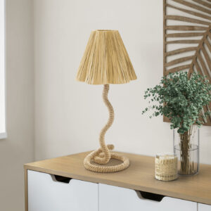 Lighting, 22"H, Table Lamp, Natural Rope, Natural Paper Shade, Classic Boho
