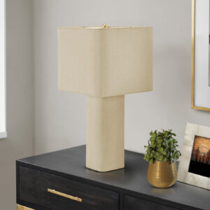 Lighting, 24"H, Table Lamp, Natural Linen, Contemporary