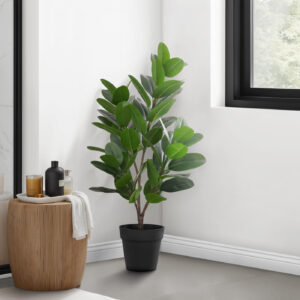 Artificial Plant, 28" Tall, Garcinia Tree, Indoor, Faux, Fake, Floor, Greenery, Potted, Real Touch, Decorative, Green Leaves, Black Pot