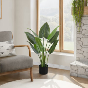 Artificial Plant, 37" Tall, Aureum Tree, Indoor, Faux, Fake, Floor, Greenery, Potted, Real Touch, Decorative, Green Leaves, Black Pot