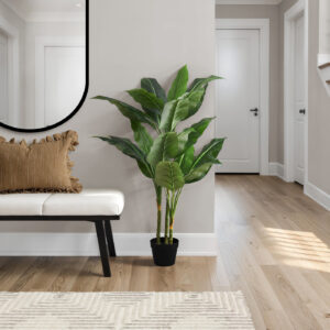 Artificial Plant, 42" Tall, Evergreen Tree, Indoor, Faux, Fake, Floor, Greenery, Potted, Decorative, Green Leaves, Black Pot