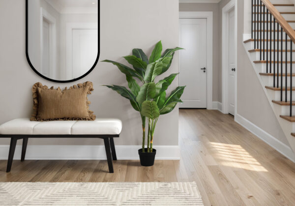 Artificial Plant, 42″ Tall, Evergreen Tree, Indoor, Faux, Fake, Floor, Greenery, Potted, Decorative, Green Leaves, Black Pot