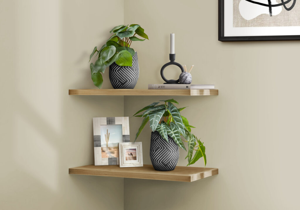 Artificial Plant, 8″ Tall, Alocasia, Indoor, Faux, Fake, Table, Greenery, Potted, Set Of 2, Decorative, Green Leaves, Black Cement Pots