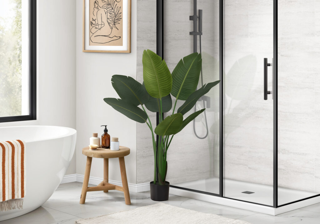 Artificial Plant, 44″ Tall, Bird Of Paradise Tree, Indoor, Faux, Fake, Floor, Greenery, Potted, Decorative, Green Leaves, Black Pot