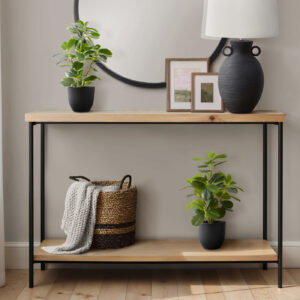 Artificial Plant, 14" Tall, Ficus, Indoor, Faux, Fake, Table, Greenery, Potted, Set Of 2, Decorative, Green Leaves, Black Pots