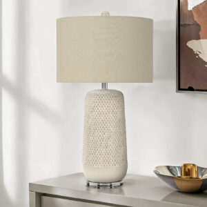 Lighting, 31"H, Table Lamp, Cream Ceramic, Beige Shade, Contemporary